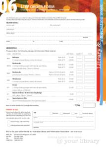 06  LIW ORDER FORM Celebrating Library and Information Week[removed]May 2006