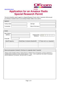Microsoft Word - Application for an Amateur radio special research permit[removed]docx