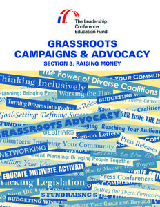 GRASSROOTS CAMPAIGNS & ADVOCACY Thinking  SECTION 3: RAISING MONEY