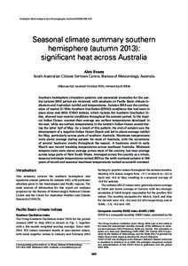 Seasonal climate summary southern hemisphere (autumn 2013): significant heat across Australia