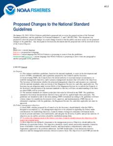 Proposed Changes to the National Standard Guidelines - Redline Document