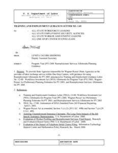 Socioeconomics / Social security / Unemployment benefits / Employment and Training Administration / Employment agency / Workforce Investment Act / Unemployment / Government / Uniformed Services Employment and Reemployment Rights Act / Social programs / Labour law / Human resource management