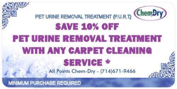 Chem Dry Coupons for Pet Urine and Odor Removal in Orange County