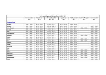 Ferienplan Appenzell Ausserrhoden[removed]Sommerferien 2016 Herbstferien 2016