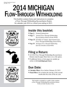 Michigan Department of Treasury[removed]Rev[removed]Michigan Flow-Through Withholding This booklet contains forms and instructions to complete