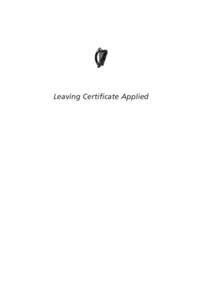 Leaving Certificate Applied  Table of Contents Preamble ..................................................................................................................3 Programme Statement ...........................