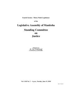 The Legislative Assembly of Manitoba Debates and Proceedings