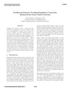 Feedforward-Output Tracking Regulation Control for Human-In-The-Loop Camera Systems