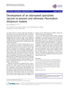 Billingsley Malaria Journal 2010, 9(Suppl 2):I1 http://www.malariajournal.com/content/9/S2/I1 INVITED SPEAKER PRESENTATION  Open Access