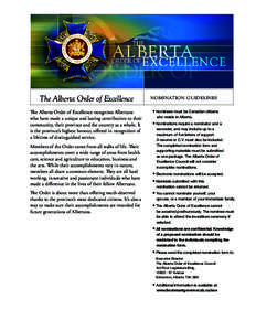 Alberta Order of Excellence / Culture of Alberta