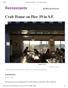 [removed]Crab House on Pier 39 in S.F. - San Francisco Chronicle Restaurants