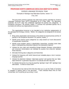 Proposed North American Geologic-map Data Model Science Language Technical Team Data-base queries, vMay, 2000