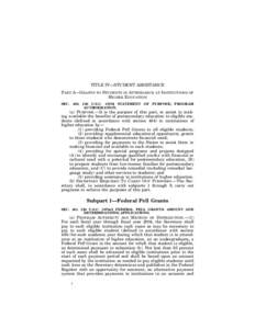 Higher Education Act, Title IV