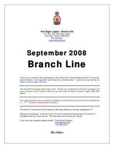 Port Elgin Legion - Branch 340 P.O. Box 359, 630 Green Street Port Elgin, Ontario N0H 2C0[removed]www.branch340.ca
