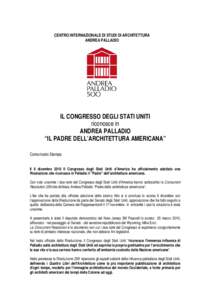 CENTRO INTERNAZIONALE DI STUDI DI ARCHITETTURA ANDREA PALLADIO