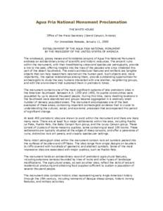 Microsoft Word - Agua Fria National Monument Proclamation.doc
