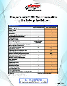 Compare READ 180 Next Generation to the Enterprise Edition Teacher Materials READ 180 Enterprise Edition  READ 180 Next Generation