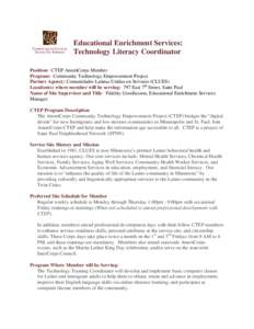 E-learning / Saint Paul Neighborhood Network / Education / AmeriCorps