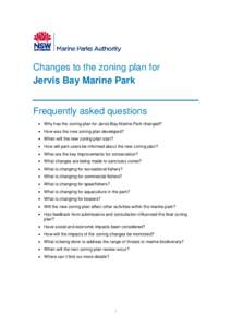 Frequently asked questions – changes to the zoning plans for Solitary Islands and Jervis Bay marine parks