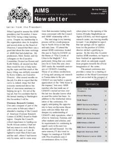 AIMS Newsletter FAll 2004