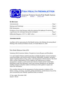 Microbiology / Aquaculture / Viral diseases / Fish farming / Koi herpes virus / Fish diseases and parasites / Pseudomonas / Myxobolus cerebralis / Fish / Fish diseases / Biology