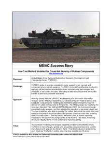 United States Army Tank Automotive Research /  Development and Engineering Center / Warren /  Michigan / Measurement / Chemistry / M1 Abrams / Test method / Natural rubber / Computer simulation / Analysis / Science / Hybrid electric vehicles / Modeling and simulation