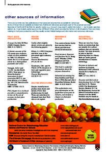 Books, papers and other resources  other sources of information There are currently very few publications on fruit juices and enzymes that are suitable for school use. Some of those that are available are listed here. Ad