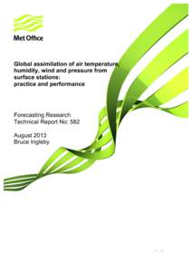 Global assimilation of air temperature,   humidity, wind and pressure from surface stations: