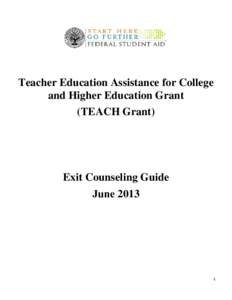 TEACH Exit Counseling Guide