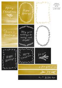 chalkboard and watercolor gift tags by HEY LOOK  gold stars wrapping paper