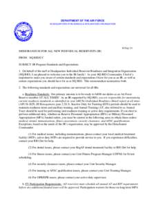 Military organization / Defense Travel System / Air Force Reserve Command / Military science