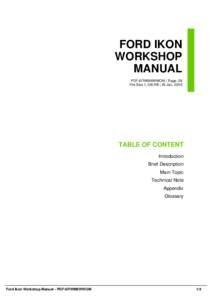 FORD IKON WORKSHOP MANUAL PDF-6FIWM6WWOM | Page: 28 File Size 1,136 KB | 25 Jan, 2016