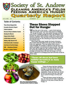 Society of St. Andrew  Gleaning America’s Fields Feeding America’s Hungry VOLUME