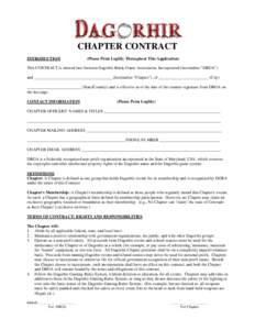 DAGORHIR CHAPTER CONTRACT