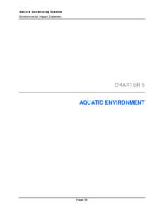 Selkirk Generating Station Environmental Impact Statement CHAPTER 5 AQUATIC ENVIRONMENT