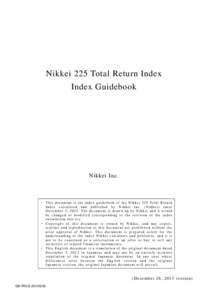 Financial economics / Stock market / Nikkei 225 / Special dividend / Dividend / Ex-dividend date / Nihon Keizai Shimbun / P/E ratio / Rate of return / Financial ratios / Dividends / Finance
