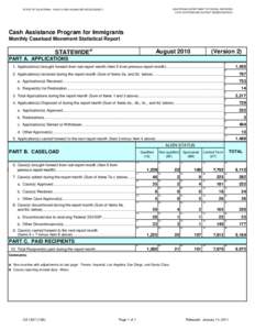 CA[removed]Cash Assistance Program for Immigrants Monthly Caseload Movement Statistical Report, Aug10.