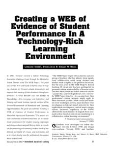 Creating a WEB of Evidence of Student Performance In A Technology-Rich Learning Environment