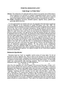 PUSH PULL MIGRATION LAWS x Guido Dorigo* and Waldo Tobler † Abstract: The mathematics of a push-pull model are shown to incorporate many of Ravenstein’s