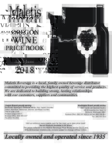 OREGON  WINE PRICE BOOK April-June