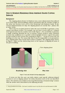 Technical notes on the Radiance Lighting Simulation System  Number 2 John Mardaljevic e-mail [removed]
