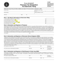 2009  Form M-8453F Fiduciary Tax Declaration for Electronic Filing