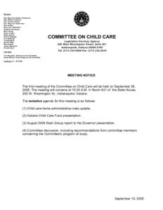 Members Rep. Mary Kay Budak, Chairperson Rep. William Crawford Sen. Connie Lawson Sen. Rose Ann Antich-Carr Pam Leffers