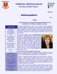 CONSILIUL JUDEȚULUI GALAȚI CENTRUL EUROPE DIRECT MAI[removed]InfoEuropeDirect