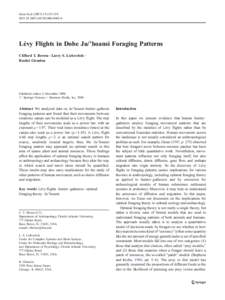 Hum Ecol:129–138 DOIs10745Lévy Flights in Dobe Ju/’hoansi Foraging Patterns Clifford T. Brown & Larry S. Liebovitch & Rachel Glendon