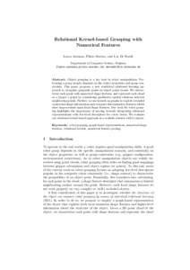 Relational Kernel-based Grasping with Numerical Features Laura Antanas, Plinio Moreno, and Luc De Raedt Department of Computer Science, Belgium {laura.antanas,plinio.moreno,luc.deraedt}@cs.kuleuven.be