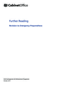 Further Reading Revision to Emergency Preparedness Civil Contingencies Act Enhancement Programme October 2011