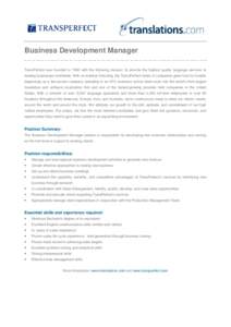 Business development / Skill / Sales / Liz Elting / Business / TransPerfect / Marketing