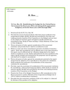 113th Congress 2d Session H. Res. __  H. Con. Res[removed]Establishing the budget for the United States