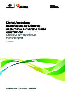 Digital Australians–Expectations about media content in a converging media environment
